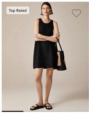 J. Crew Black Sleeveless Mini Shift Dress